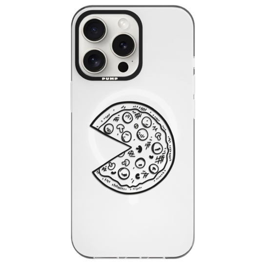 Чехол Pump Framed Silicone Case with MagSafe for iPhone 14 Pro Max Clear/Black Pizza 2 - цена, характеристики, отзывы, рассрочка, фото 1