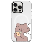 Чехол Pump Framed Silicone Case with MagSafe for iPhone 14 Pro Max Clear/Black Bear Bunny 1