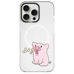 Чохол Pump Framed Silicone Case with MagSafe for iPhone 14 Pro Max Clear/Black Pigs 2