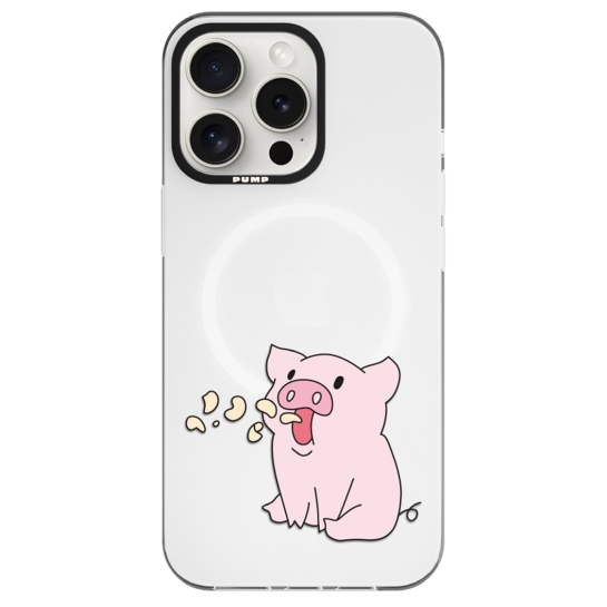Чохол Pump Framed Silicone Case with MagSafe for iPhone 14 Pro Max Clear/Black Pigs 2 - цена, характеристики, отзывы, рассрочка, фото 1