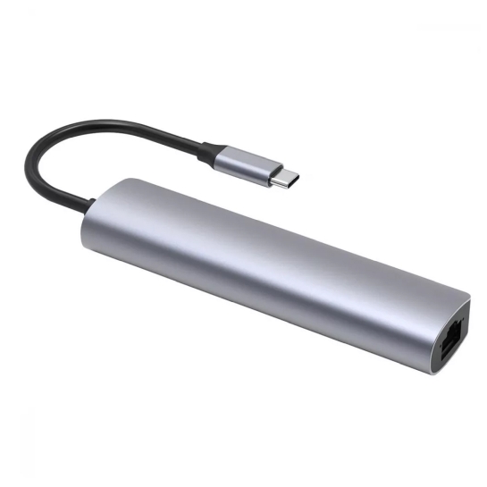 USB-Хаб Proove Iron Link 5in1 3*USB3.0 + Type C + RJ45 Silver - ціна, характеристики, відгуки, розстрочка, фото 2