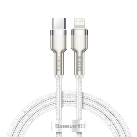 Кабель Baseus Cafule Metal Lightning to USB-C 20W Cable 2m White - цена, характеристики, отзывы, рассрочка, фото 1