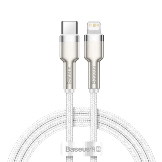 Кабель Baseus Cafule Metal Lightning to USB-C 20W Cable 2m White
