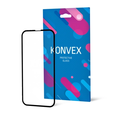 Стекло KONVEX Protective Glass Full for iPhone 15 Pro Max Front Black - цена, характеристики, отзывы, рассрочка, фото 1
