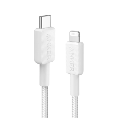 Кабель Anker 322 USB-C to Lightning - 0.9m Nylon White - цена, характеристики, отзывы, рассрочка, фото 1