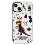 Чехол Pump Framed Silicone Case with MagSafe for iPhone 13 Clear/Black Basquiat