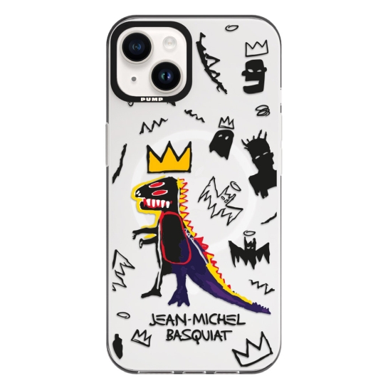 Чохол Pump Framed Silicone Case with MagSafe for iPhone 13 Clear/Black Basquiat - ціна, характеристики, відгуки, розстрочка, фото 1