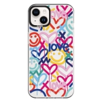 Чехол Pump Framed Silicone Case with MagSafe for iPhone 13 Clear/Black Love