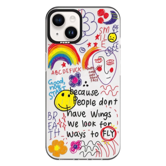 Чехол Pump Framed Silicone Case with MagSafe for iPhone 13 Clear/Black Because people