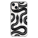 Чехол Pump Framed Silicone Case with MagSafe for iPhone 13 Clear/Black Black Snake