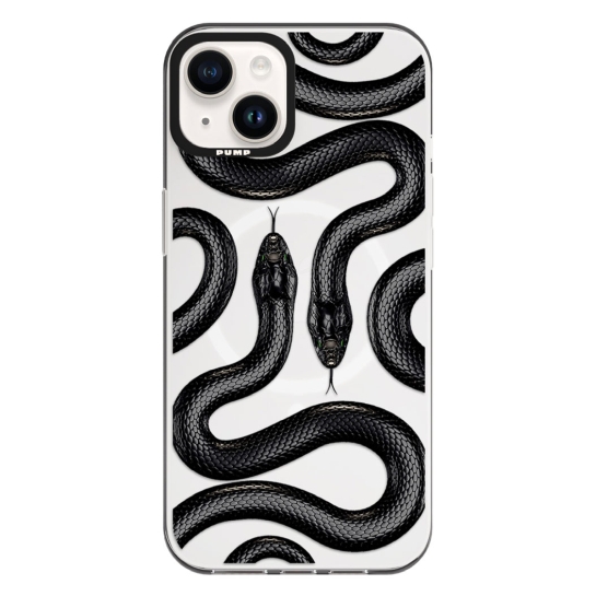 Чохол Pump Framed Silicone Case with MagSafe for iPhone 13 Clear/Black Black Snake - цена, характеристики, отзывы, рассрочка, фото 1