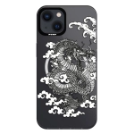 Чехол Pump Framed Silicone Case with MagSafe for iPhone 13 Clear/Black Dragon