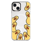 Чохол Pump Framed Silicone Case with MagSafe for iPhone 13 Clear/Black Ducks around