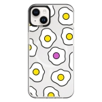 Чехол Pump Framed Silicone Case with MagSafe for iPhone 13 Clear/Black Fried eggs 2