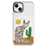 Чехол Pump Framed Silicone Case with MagSafe for iPhone 13 Clear/Black Leopard kaktus