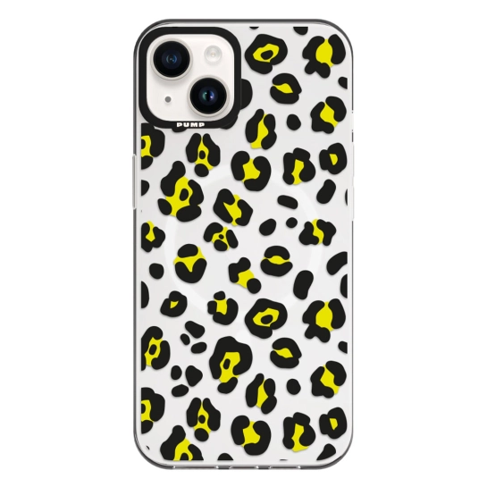 Чехол Pump Framed Silicone Case with MagSafe for iPhone 13 Clear/Black Leopattern