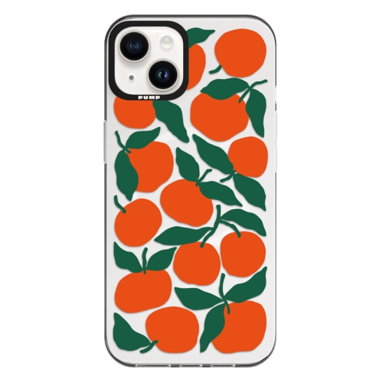 Чехол Pump Framed Silicone Case with MagSafe for iPhone 13 Clear/Black Oranges - цена, характеристики, отзывы, рассрочка, фото 1