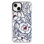 Чохол Pump Framed Silicone Case with MagSafe for iPhone 13 Clear/Black Outline flowers