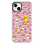 Чехол Pump Framed Silicone Case with MagSafe for iPhone 13 Clear/Black Pink ducks