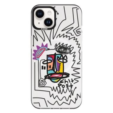 Чохол Pump Framed Silicone Case with MagSafe for iPhone 13 Clear/Black Shit post - цена, характеристики, отзывы, рассрочка, фото 1