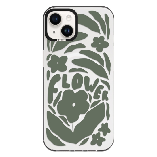 Чохол Pump Framed Silicone Case with MagSafe for iPhone 13 Clear/Black Word flower - ціна, характеристики, відгуки, розстрочка, фото 1