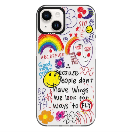 Чехол Pump Framed Silicone Case with MagSafe for iPhone 14 Clear/Black Because people