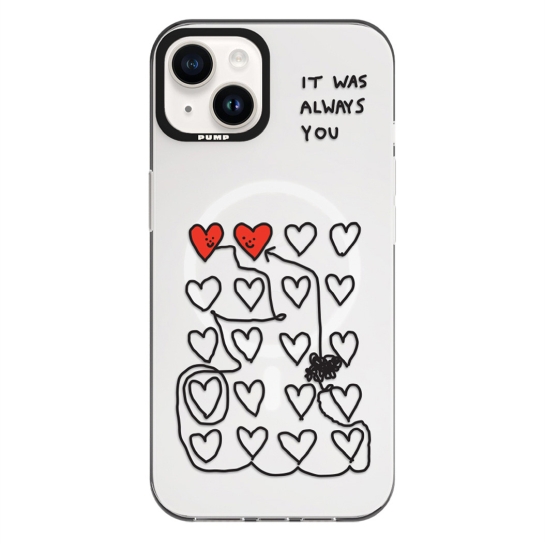 Чохол Pump Framed Silicone Case with MagSafe for iPhone 14 Clear/Black Always you - ціна, характеристики, відгуки, розстрочка, фото 1