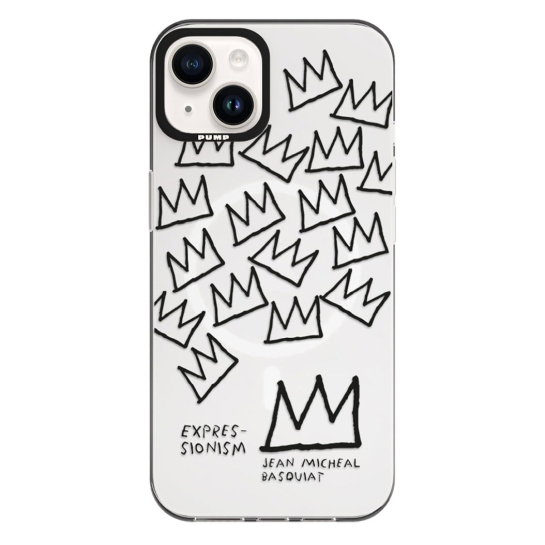 Чохол Pump Framed Silicone Case with MagSafe for iPhone 14 Clear/Black Basquiat 2 - ціна, характеристики, відгуки, розстрочка, фото 1