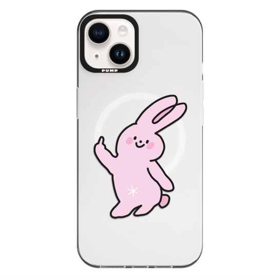 Чехол Pump Framed Silicone Case with MagSafe for iPhone 14 Clear/Black Rozheviy Zay - цена, характеристики, отзывы, рассрочка, фото 1