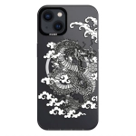 Чехол Pump Framed Silicone Case with MagSafe for iPhone 14 Clear/Black Dragon