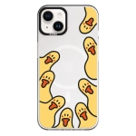 Чохол Pump Framed Silicone Case with MagSafe for iPhone 14 Clear/Black Ducks around