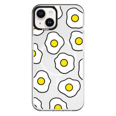 Чехол Pump Framed Silicone Case with MagSafe for iPhone 14 Clear/Black Fried eggs - цена, характеристики, отзывы, рассрочка, фото 1