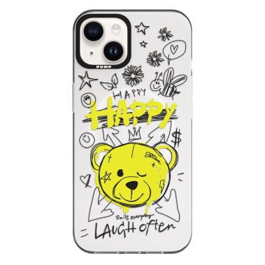 Чохол Pump Framed Silicone Case with MagSafe for iPhone 14 Clear/Black Happy vedmid - цена, характеристики, отзывы, рассрочка, фото 1