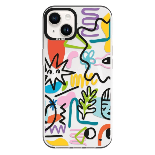 Чехол Pump Framed Silicone Case with MagSafe for iPhone 14 Clear/Black Nagot