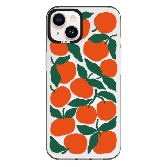 Чохол Pump Framed Silicone Case with MagSafe for iPhone 14 Clear/Black Oranges - цена, характеристики, отзывы, рассрочка, фото 1