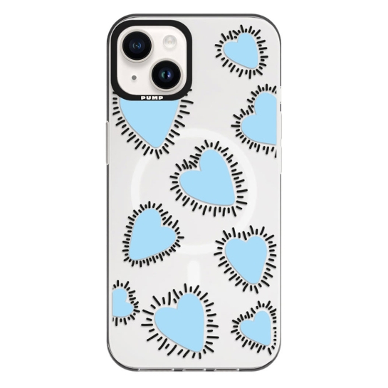 Чехол Pump Framed Silicone Case with MagSafe for iPhone 14 Clear/Black Prickly hearts - цена, характеристики, отзывы, рассрочка, фото 1
