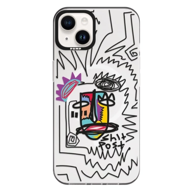 Чохол Pump Framed Silicone Case with MagSafe for iPhone 14 Clear/Black Shit post - цена, характеристики, отзывы, рассрочка, фото 1