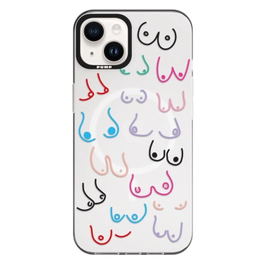 Чохол Pump Framed Silicone Case with MagSafe for iPhone 14 Clear/Black Sisi - цена, характеристики, отзывы, рассрочка, фото 1