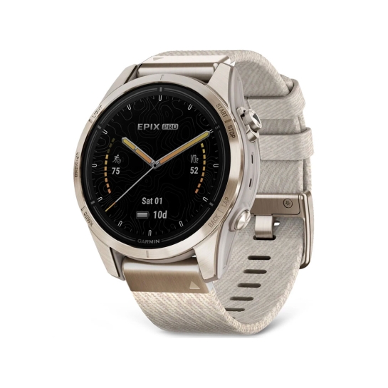 Cмарт-часы Garmin Epix Pro Gen 2 Sapphire Edition 42 мм Soft Gold with Cream Heathered Nylon Band - цена, характеристики, отзывы, рассрочка, фото 1