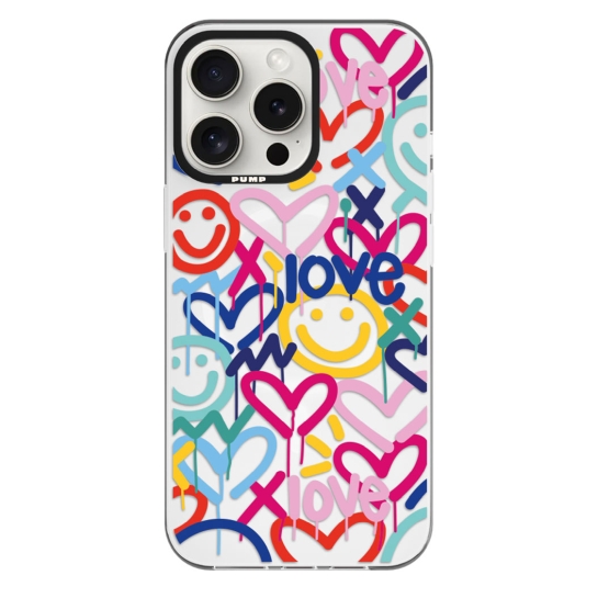 Чохол Pump Framed Silicone Case with MagSafe for iPhone 14 Pro Clear/Black Love - ціна, характеристики, відгуки, розстрочка, фото 1