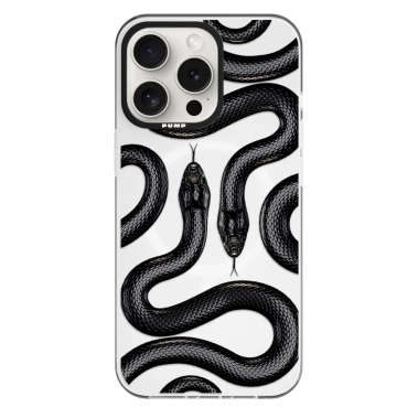 Чохол Pump Framed Silicone Case with MagSafe for iPhone 14 Pro Clear/Black Black Snake - цена, характеристики, отзывы, рассрочка, фото 1