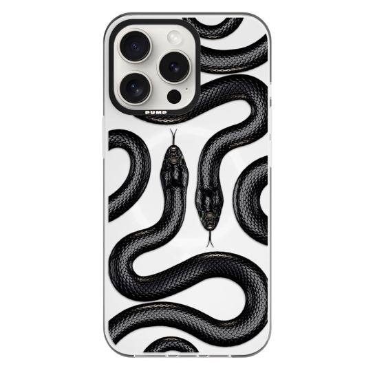Чохол Pump Framed Silicone Case with MagSafe for iPhone 14 Pro Clear/Black Black Snake - цена, характеристики, отзывы, рассрочка, фото 1