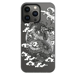 Чехол Pump Framed Silicone Case with MagSafe for iPhone 14 Pro Clear/Black Dragon