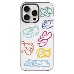 Чехол Pump Framed Silicone Case with MagSafe for iPhone 14 Pro Clear/Black Cloudy dogs