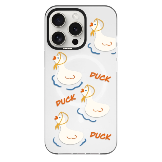 Чохол Pump Framed Silicone Case with MagSafe for iPhone 14 Pro Clear/Black Duck world - ціна, характеристики, відгуки, розстрочка, фото 1
