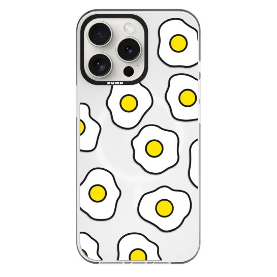 Чохол Pump Framed Silicone Case with MagSafe for iPhone 14 Pro Clear/Black Fried eggs - ціна, характеристики, відгуки, розстрочка, фото 1