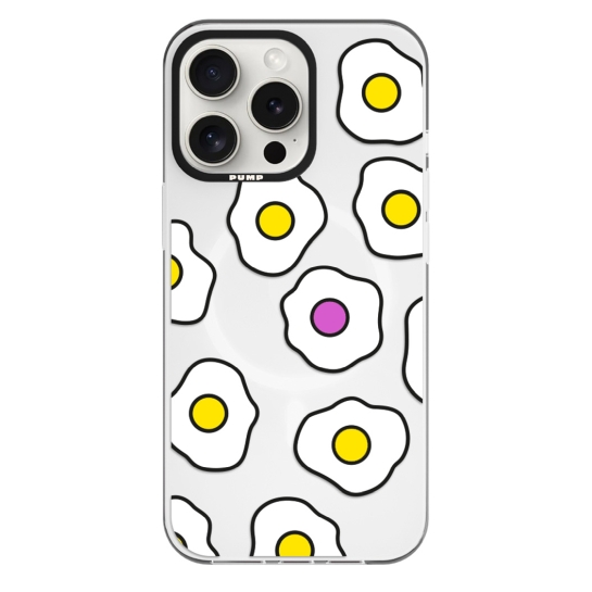 Чохол Pump Framed Silicone Case with MagSafe for iPhone 14 Pro Clear/Black Fried eggs 2 - ціна, характеристики, відгуки, розстрочка, фото 1