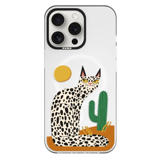 Чохол Pump Framed Silicone Case with MagSafe for iPhone 14 Pro Clear/Black Leopard kaktus - цена, характеристики, отзывы, рассрочка, фото 1