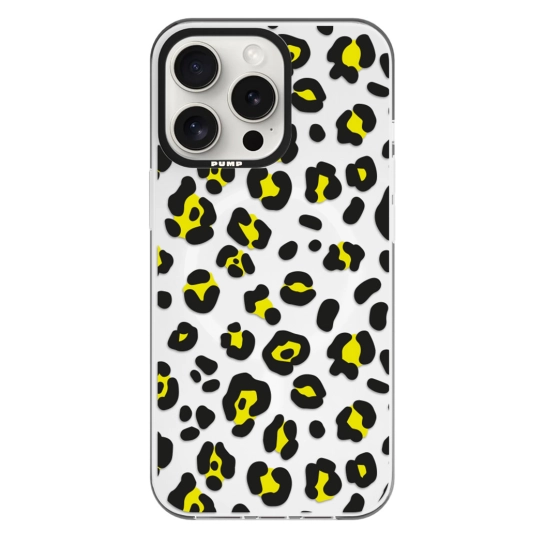 Чехол Pump Framed Silicone Case with MagSafe for iPhone 14 Pro Clear/Black Leopattern