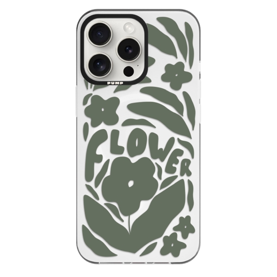 Чохол Pump Framed Silicone Case with MagSafe for iPhone 14 Pro Clear/Black Word flower - ціна, характеристики, відгуки, розстрочка, фото 1